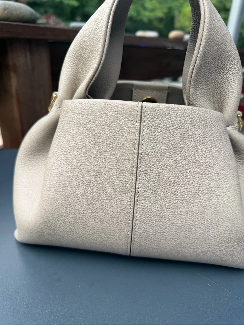Polene Beige Pebbled Leather Bag - Picture 2 of 3